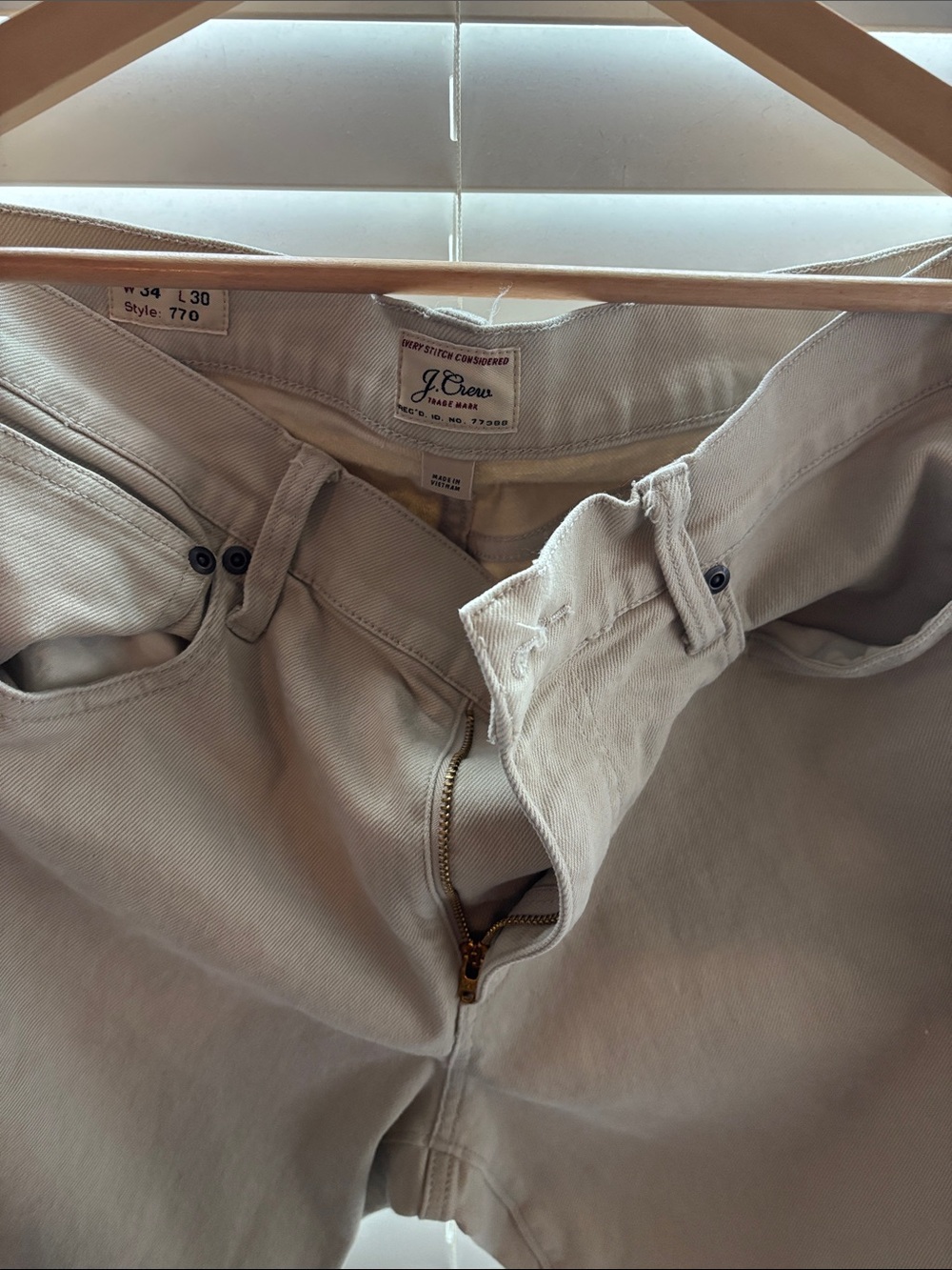 J. Crew Light Beige Cotton Twill Pants
